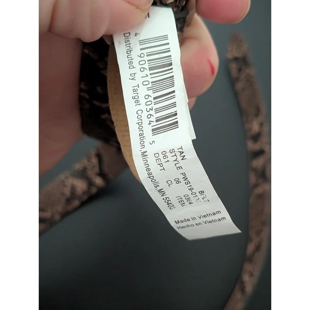 A New Day AND Faux Snake Leather Croc Leather Belt Womens Medium Brown Multi NWT
